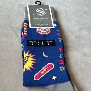 Sock Smith Graphic Cotton Crew Socks Full Tilt Blue One Size Brand New